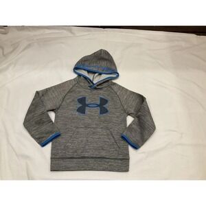 Under Armour Size 5 Boys Gray Fleece Lined Athletic Hoodie With Front Pocket